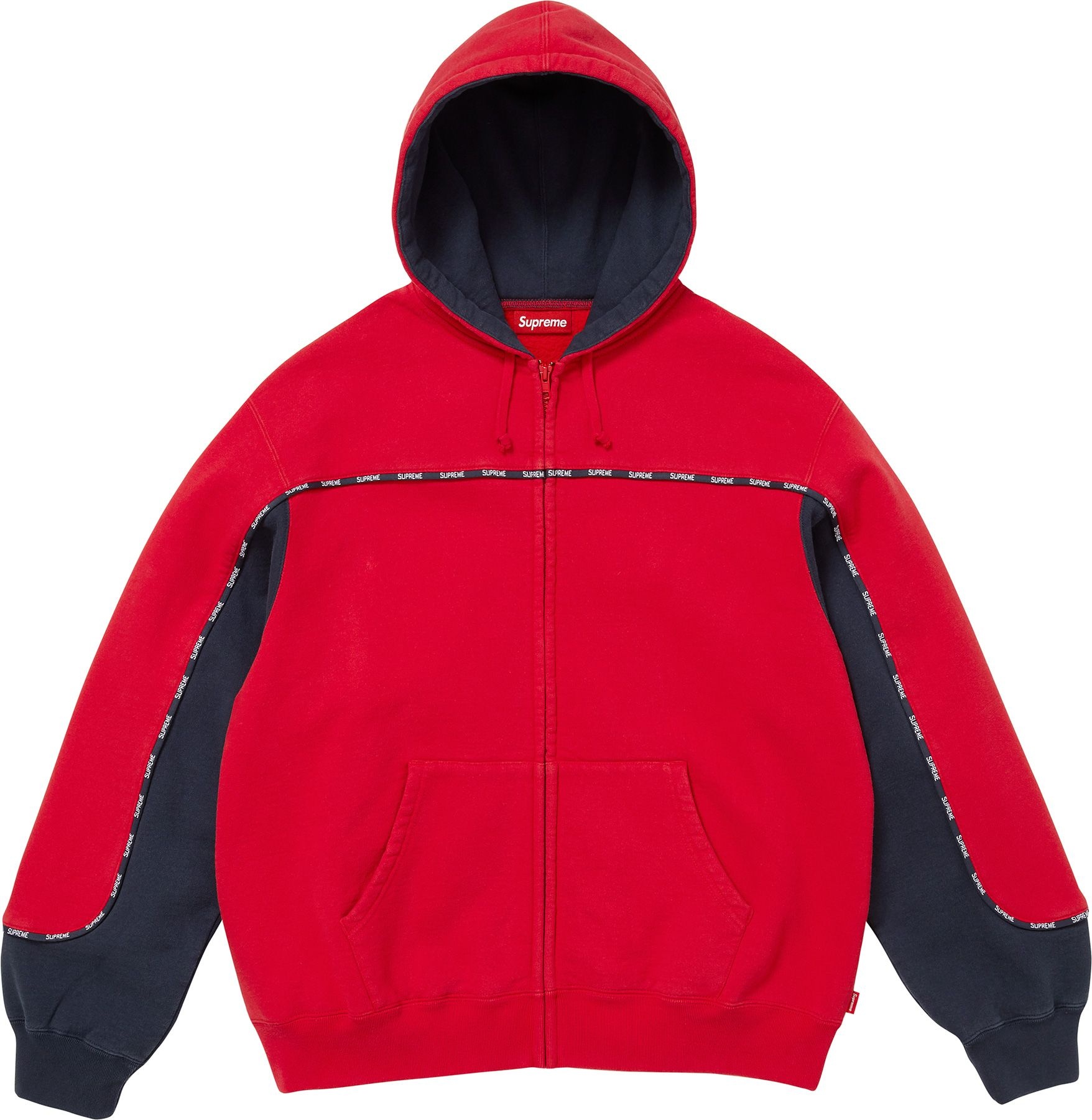 Piping Zip Up Hooded Sweatshirt view 3